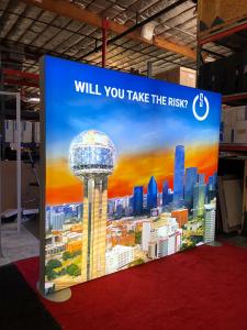 RENTAL: RE-1042 114 in Wide x 95 in High Double-Sided Lightbox with Backlit SEG Fabric Graphics